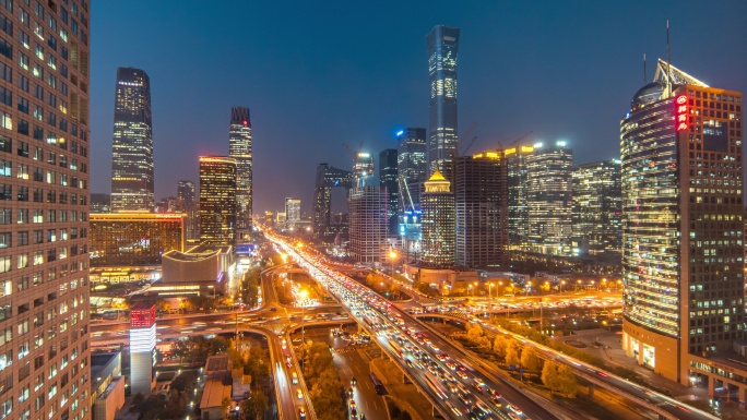 北京国贸天际线夜景