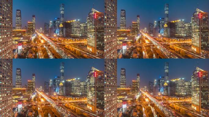 北京国贸天际线夜景