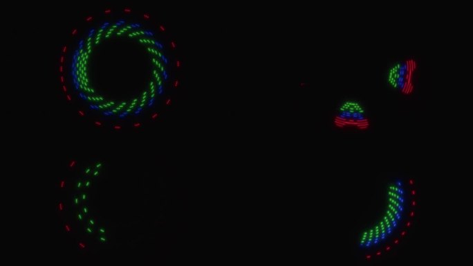 游乐场靶圈烟雾HUD设计元素，旋转全息图形用于科幻转场或视频游戏叠加。