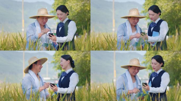 用手机给农民讲解