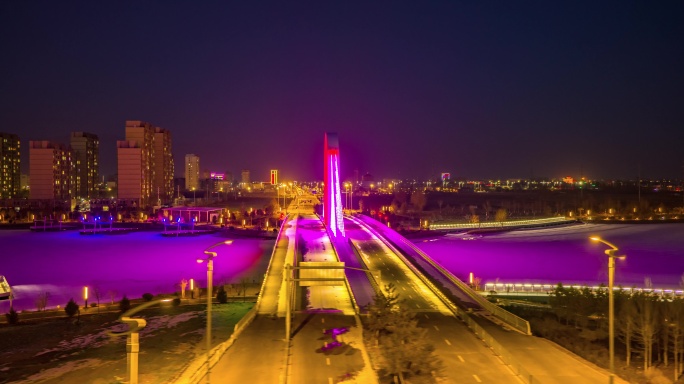 甘肃张掖甘州夜景8k航拍