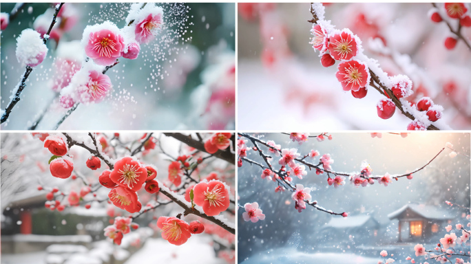 梅花 冬日雪中梅花