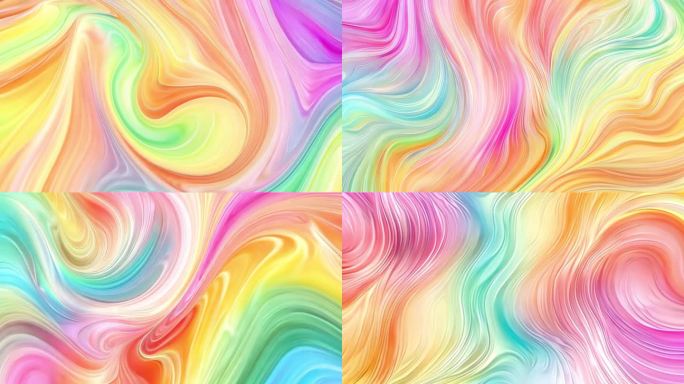 多巴胺色彩 多彩线条流体