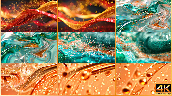 新款唯美质感高档流体融合三维背景创意片头