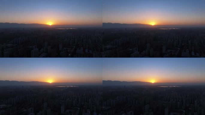 城市日落空镜
