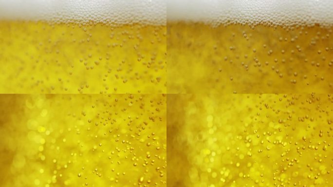 啤酒泡沫的特写镜头