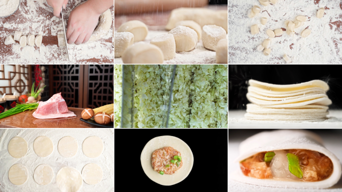 手工饺子面皮包饺子饺子馅创意美食广告实拍