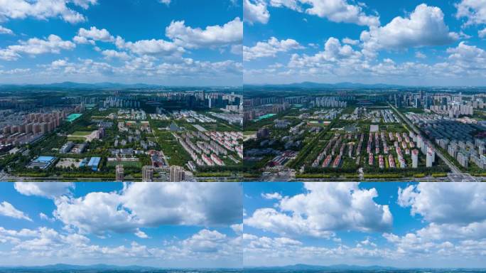 航拍山东理工大学西校区延时摄影