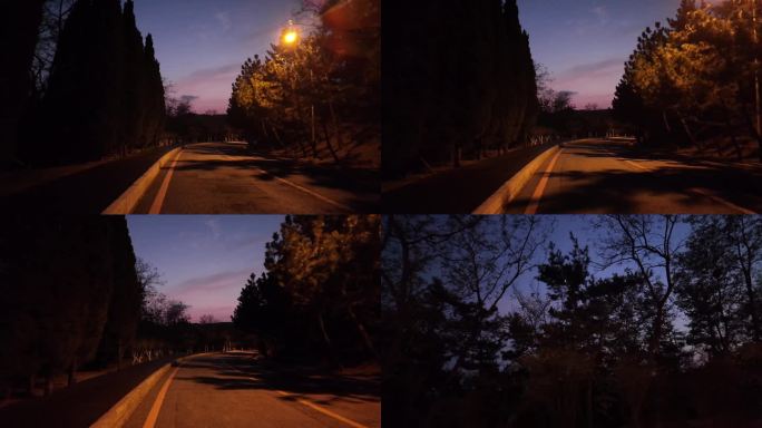 大连晨曦沙滩夜晚山间道路空镜
