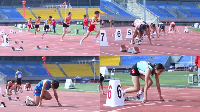 中小学运会后 操场跑步起点起跑