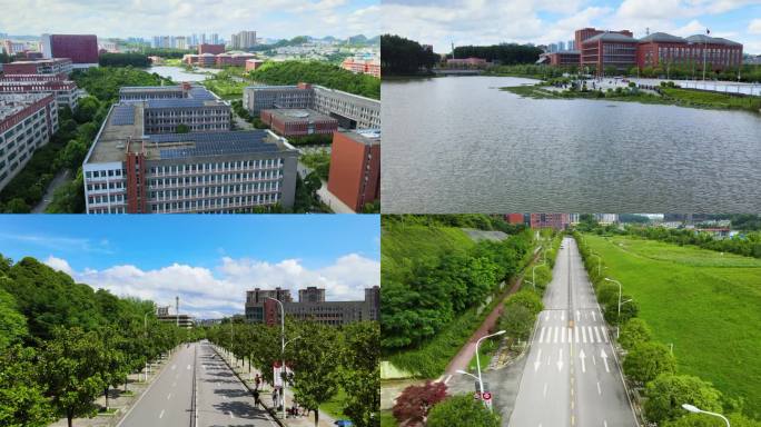 贵州大学西校区大风车西楼阅湖航拍4K