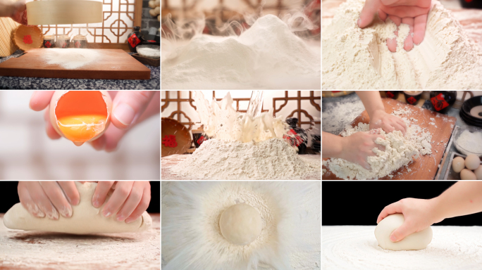 面粉和面小麦粉过年年味创意场景广告实拍