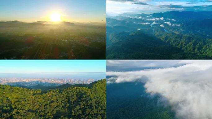 4K航拍广州白云山日出岭南山脉04