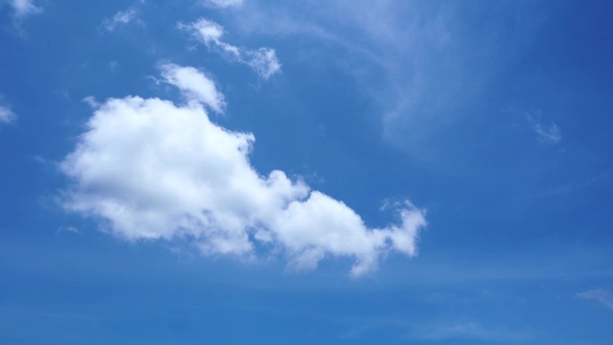 云朵飘走白云消散天空延时蓝天白云夏日晴天