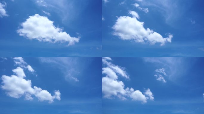 云朵飘走白云消散天空延时蓝天白云夏日晴天
