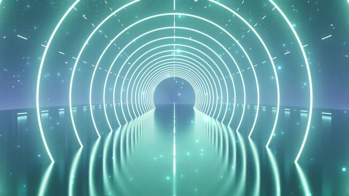 浪漫梦幻霓虹几何隧道穿梭青春动感舞美4