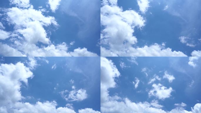 云朵飘走白云消散天空延时蓝天白云夏日晴天