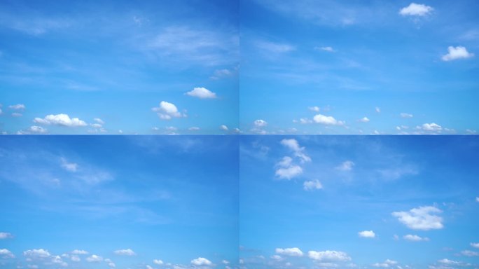 云朵飘走白云消散天空延时蓝天白云夏日晴天