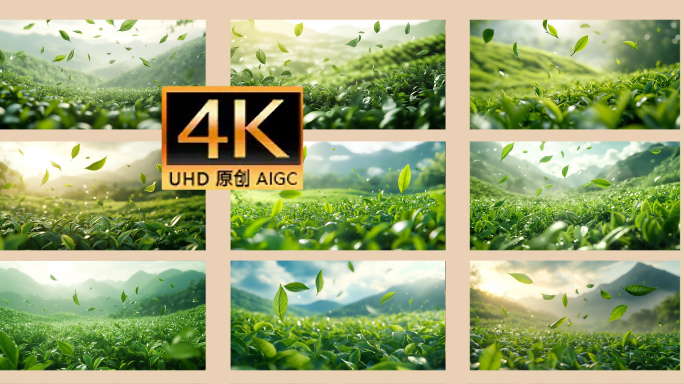 茶叶叶子树叶 茶叶 粒子绿色广告保护环境