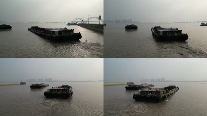 内河航道 杭州 京杭运河 钱塘江 航拍