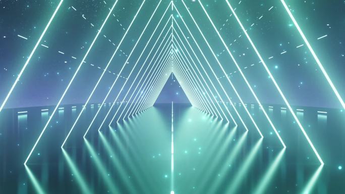 浪漫梦幻霓虹几何隧道穿梭青春动感舞美5