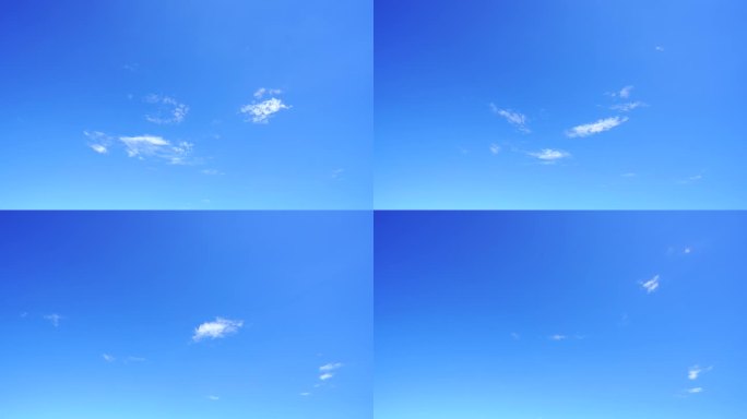 天空少云薄云烟消云散云朵消散干净天空延时