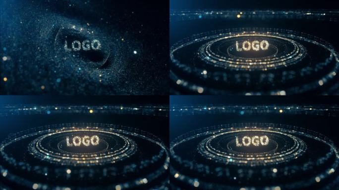 LOGO粒子汇聚星河粒子矩阵星云定板文字