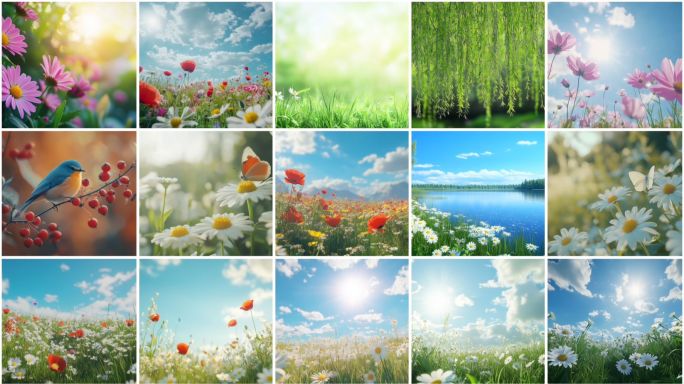 夏日唯美小清新花朵花海