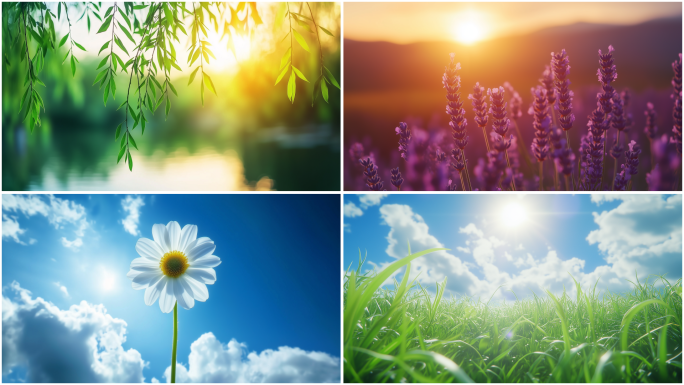 夏日唯美小清新花朵花海