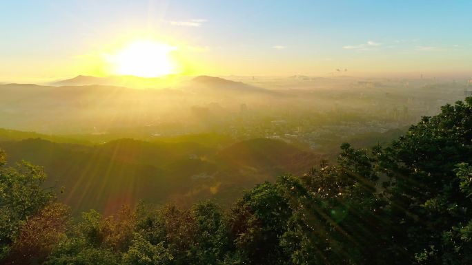 4K最新航拍广州白云山日出602