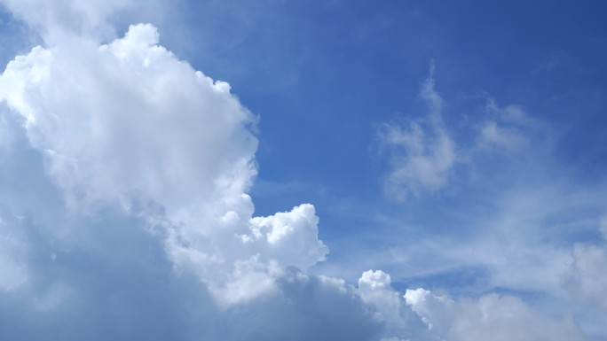 云朵飘走白云消散天空延时蓝天白云夏日晴天