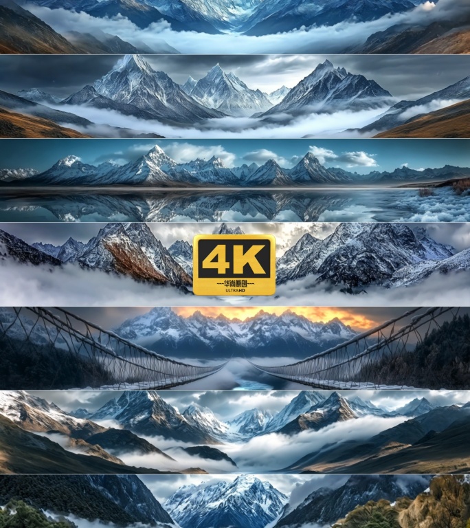 4k宽屏震撼雪山景观