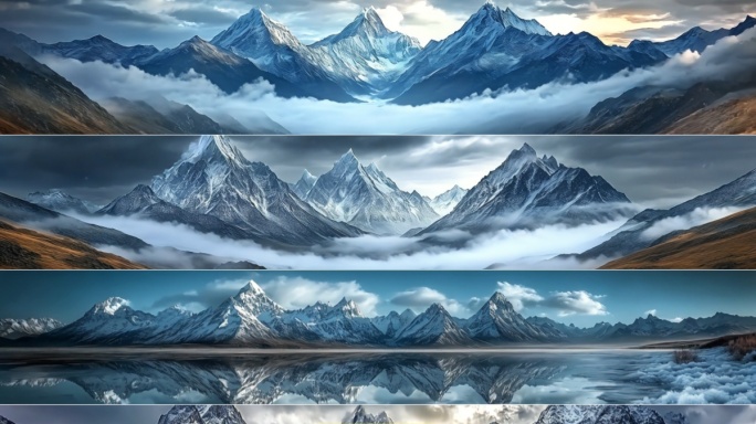 4k宽屏震撼雪山景观