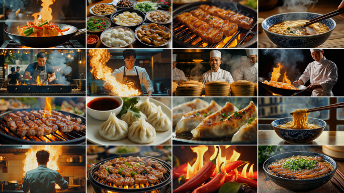 变速快剪美食片头厨师炒菜合集