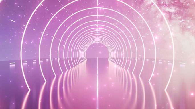 浪漫梦幻霓虹几何隧道穿梭青春动感舞美3