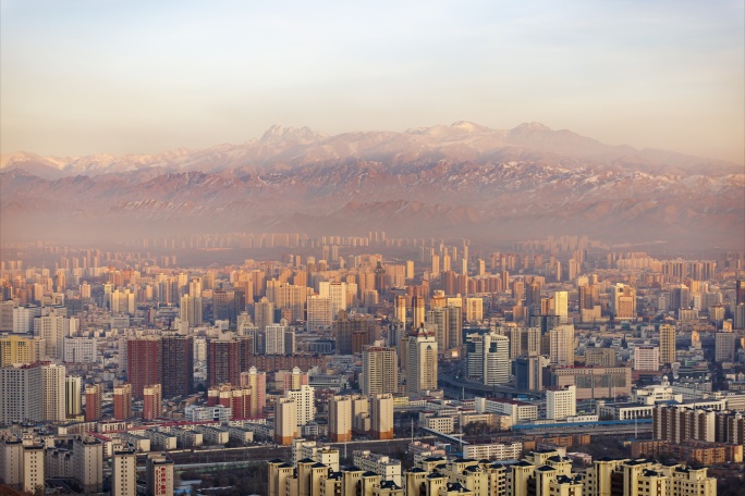 乌鲁木齐城市全景延时摄影大全景