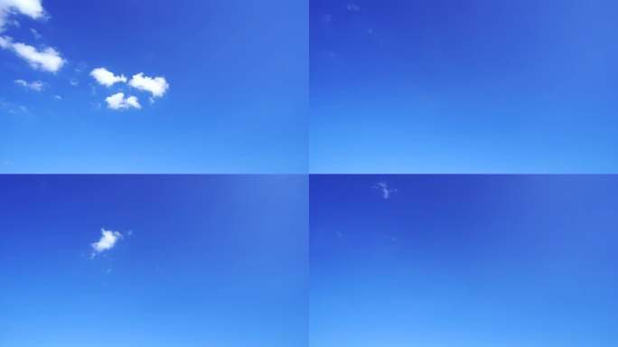 天空少云薄云烟消云散云朵消散干净天空延时