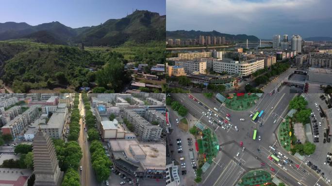 航拍l辽宁朝阳古塔城市