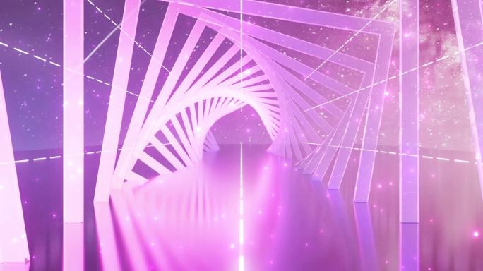 浪漫梦幻霓虹几何隧道穿梭青春动感舞美6