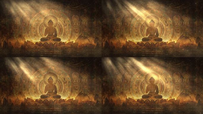 岩彩敦煌壁画佛像