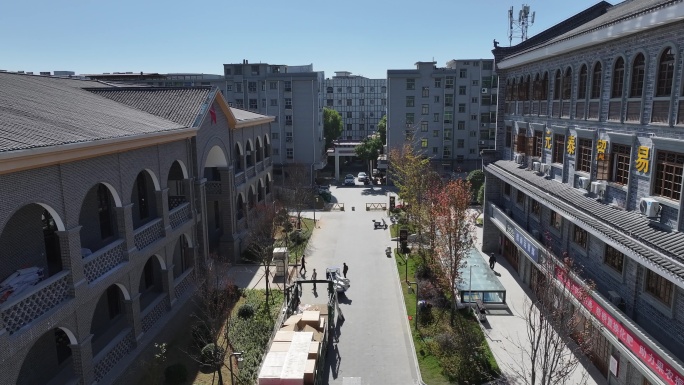 航拍赣州宁都洲城文化街