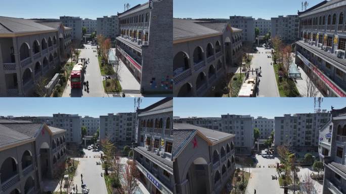 航拍赣州宁都洲城文化街