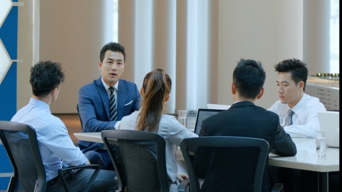 商务会议团队开会交流科技会议办公素材