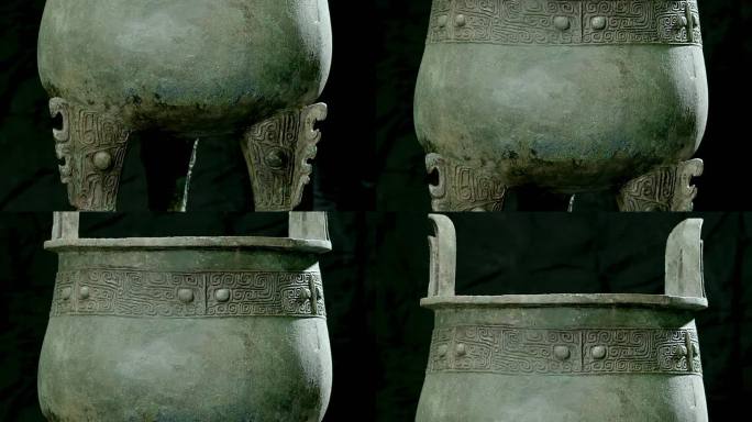 商兽面纹柱足青铜鼎7