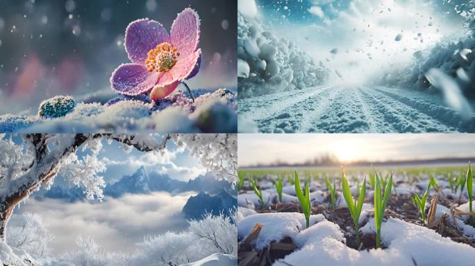 冬季雪景万物雪景