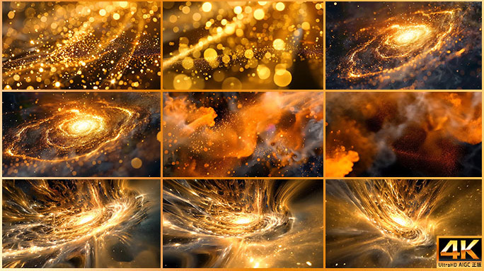 广袤无垠梦幻星河 奇幻星海流动片头背景