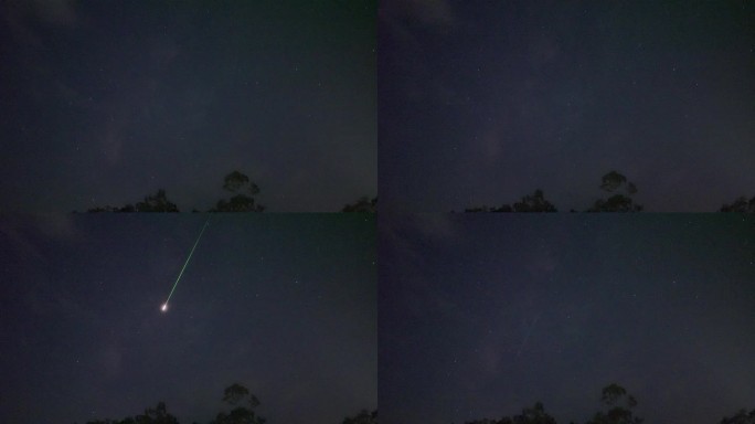 实拍火流星划过夜空英仙座流星雨实时视频