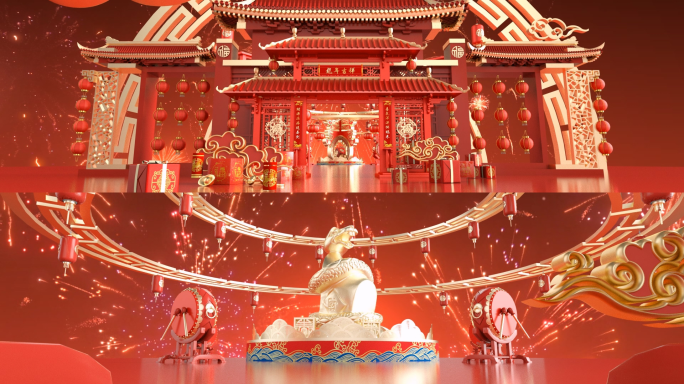 2025蛇年年会春节片头模板