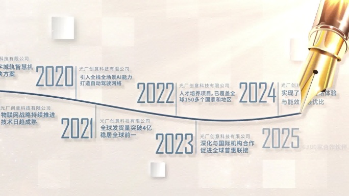 钢笔划线文字历程时间线AE模板