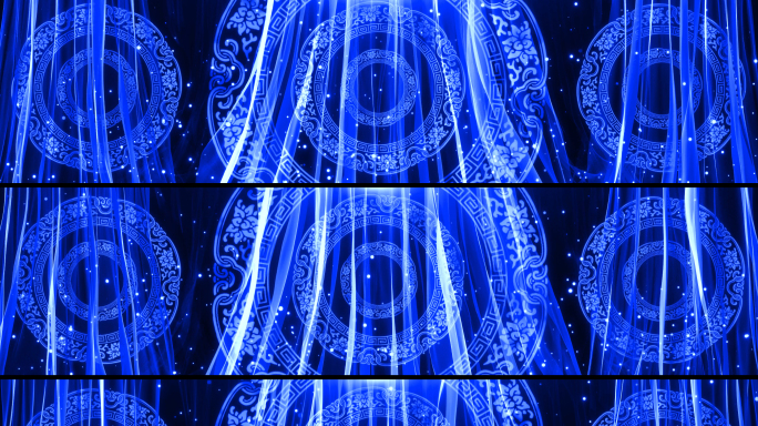 8k蓝色民族风舞台背景